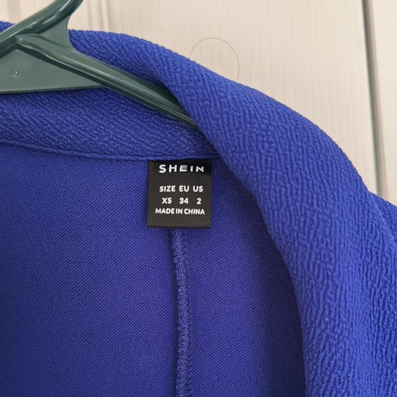 SHEIN Blue Blazer with Relaxed Open Front and Lapels - Picture 2 of 8